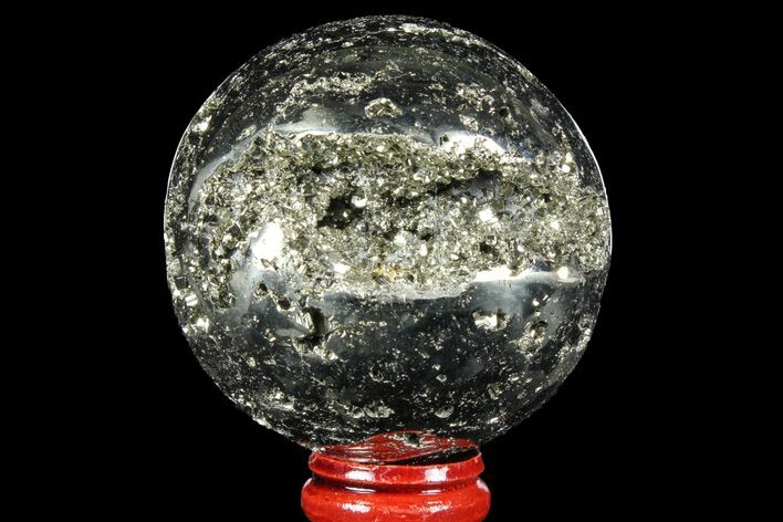 Polished Pyrite Sphere - Peru #97994